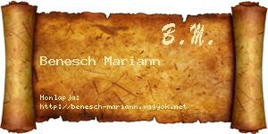 Benesch Mariann névjegykártya