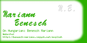 mariann benesch business card